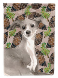 Italian Greyhound Pine Cones House Flag 28x40 Porch Sleeve Pole Decorative Outside Yard Banner Artwork Wall Hanging, Polyester