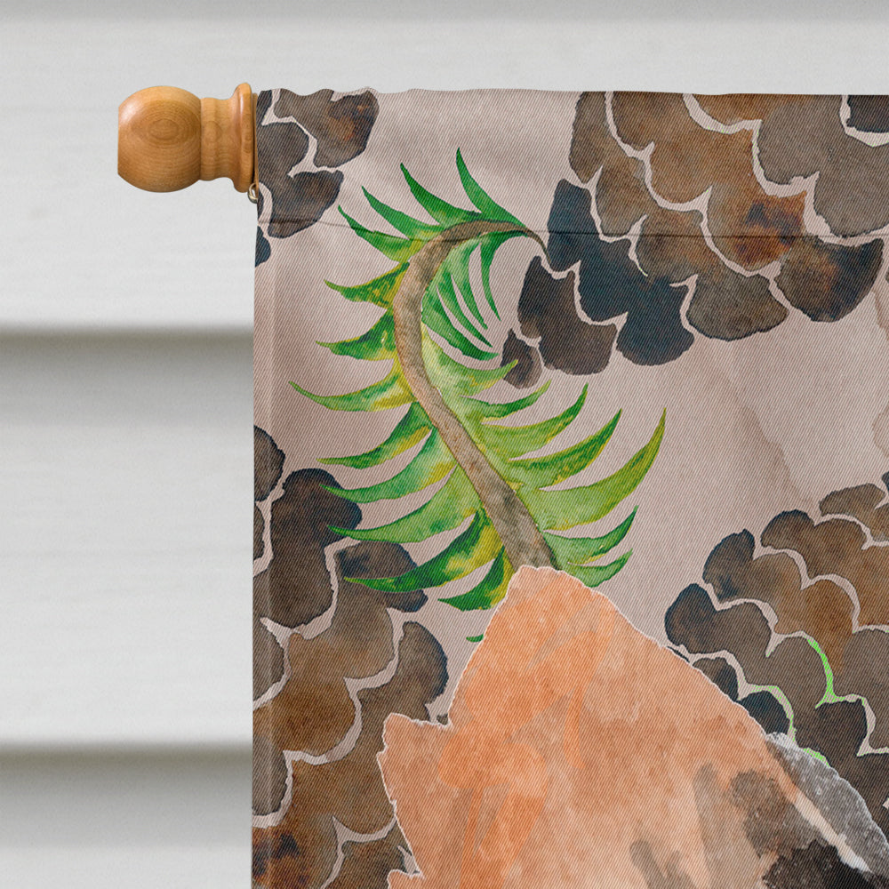 Long Haired Chihuahua Pine Cones House Flag 28x40 Porch Sleeve Pole Decorative Outside Yard Banner Artwork Wall Hanging, Polyester