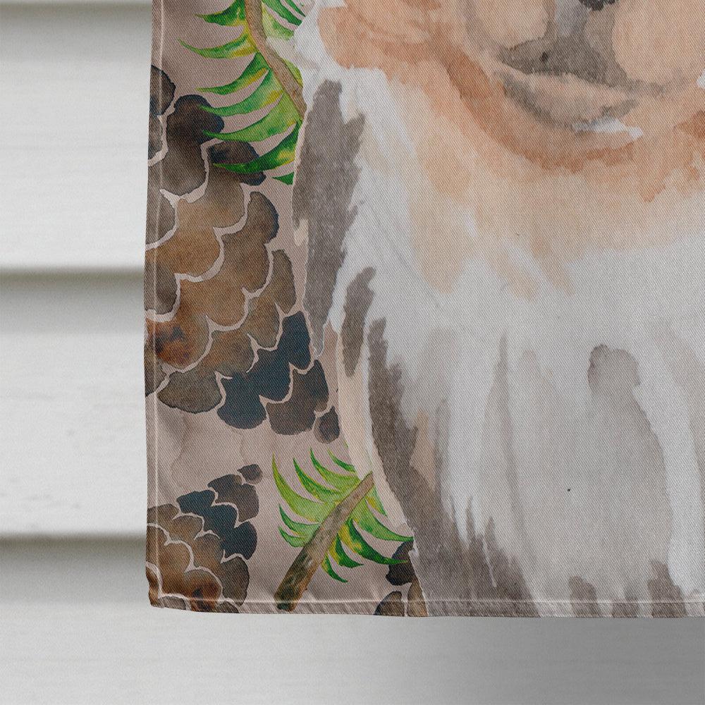 Long Haired Chihuahua Pine Cones House Flag 28x40 Porch Sleeve Pole Decorative Outside Yard Banner Artwork Wall Hanging, Polyester