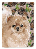 Pomeranian Pine Cones House Flag 28x40 Porch Sleeve Pole Decorative Outside Yard Banner Artwork Wall Hanging, Polyester