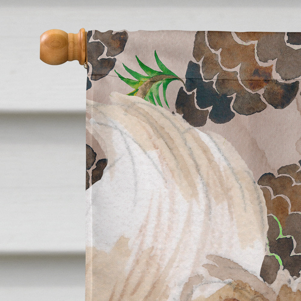 Pomeranian Pine Cones House Flag 28x40 Porch Sleeve Pole Decorative Outside Yard Banner Artwork Wall Hanging, Polyester