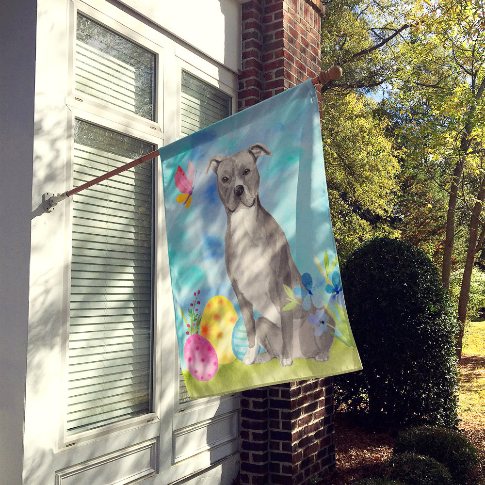 Staffordshire Bull Terrier Easter House Flag 28x40 Porch Sleeve Pole Decorative Outside Yard Banner Artwork Wall Hanging, Polyester