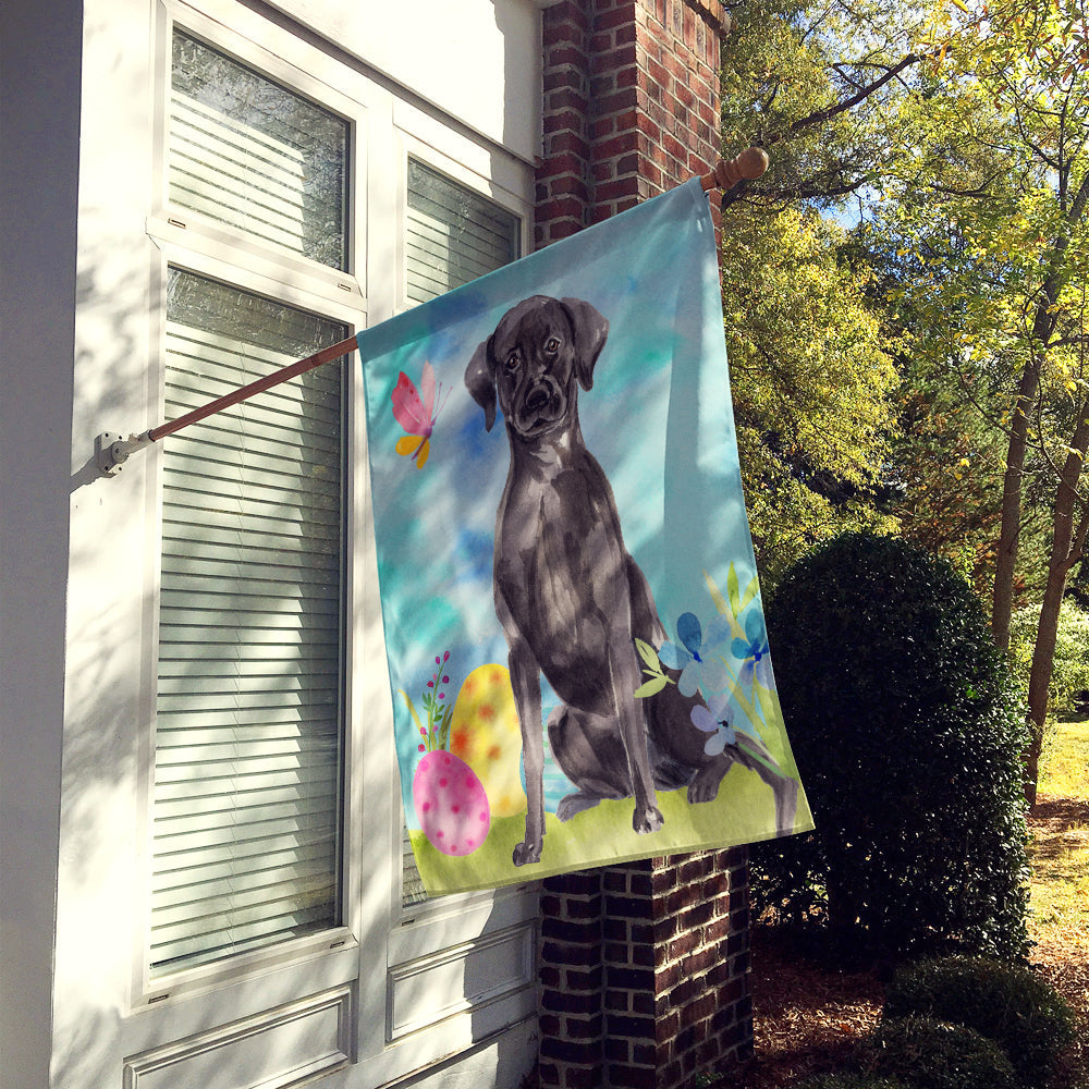 Black Labrador Easter House Flag 28x40 Porch Sleeve Pole Decorative Outside Yard Banner Artwork Wall Hanging, Polyester
