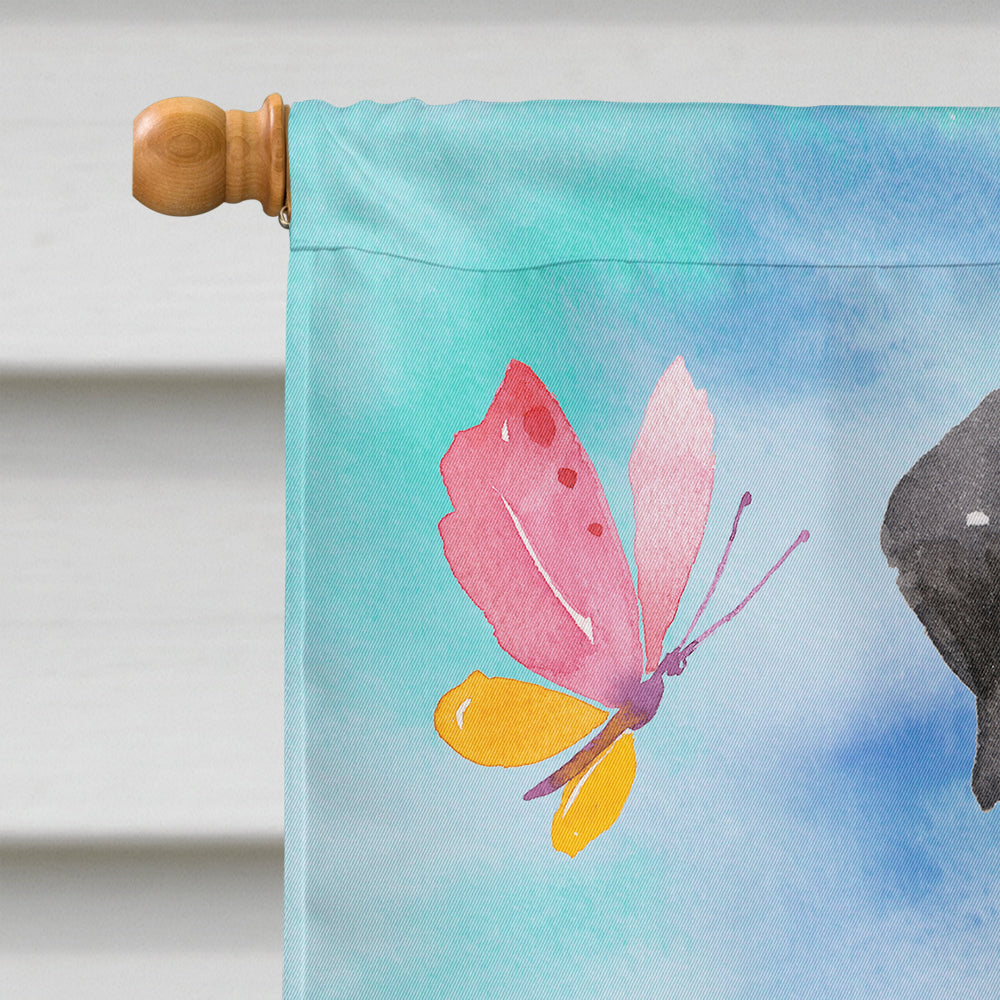 Black Labrador Easter House Flag 28x40 Porch Sleeve Pole Decorative Outside Yard Banner Artwork Wall Hanging, Polyester