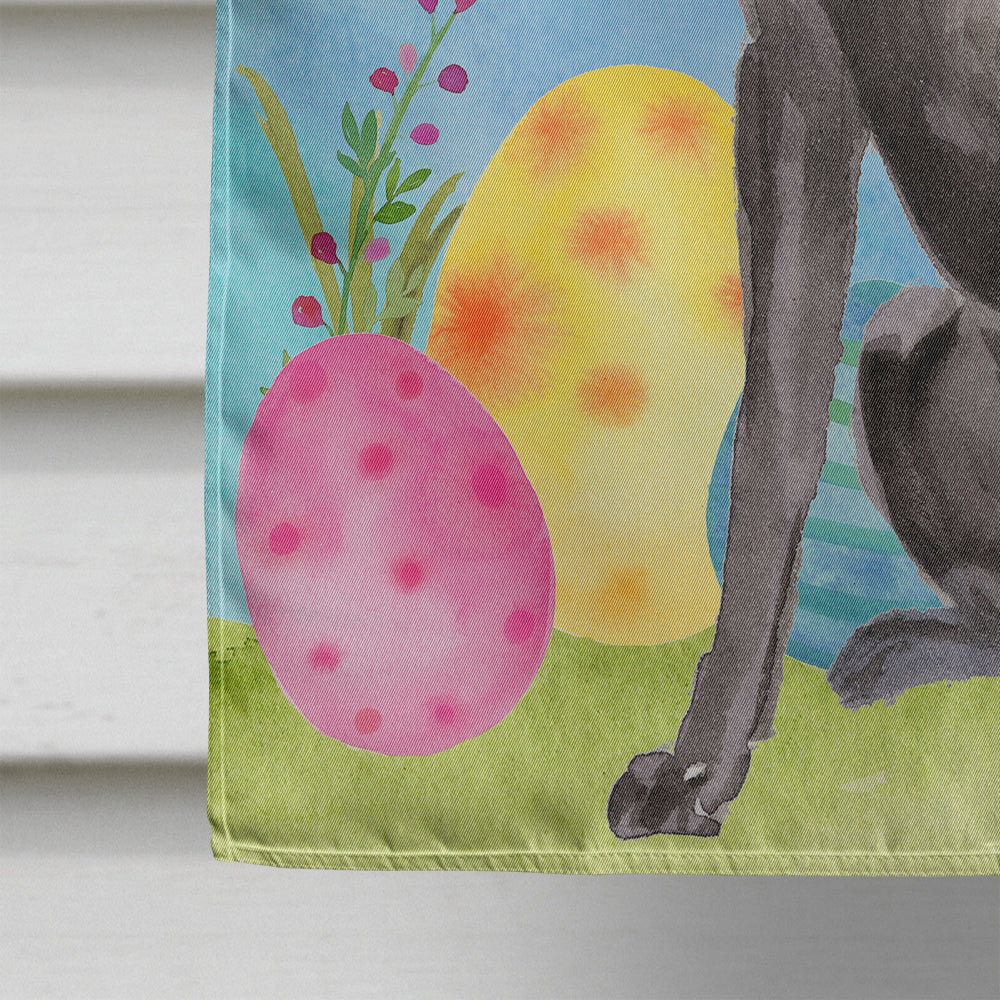 Black Labrador Easter House Flag 28x40 Porch Sleeve Pole Decorative Outside Yard Banner Artwork Wall Hanging, Polyester