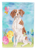 Brittany Spaniel Easter House Flag 28x40 Porch Sleeve Pole Decorative Outside Yard Banner Artwork Wall Hanging, Polyester