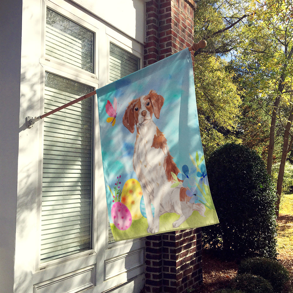 Brittany Spaniel Easter House Flag 28x40 Porch Sleeve Pole Decorative Outside Yard Banner Artwork Wall Hanging, Polyester