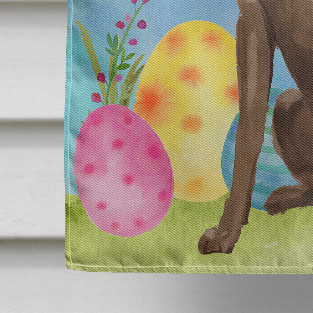 Chocolate Labrador Easter House Flag 28x40 Porch Sleeve Pole Decorative Outside Yard Banner Artwork Wall Hanging, Polyester