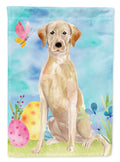 Yellow Labrador Easter House Flag 28x40 Porch Sleeve Pole Decorative Outside Yard Banner Artwork Wall Hanging, Polyester