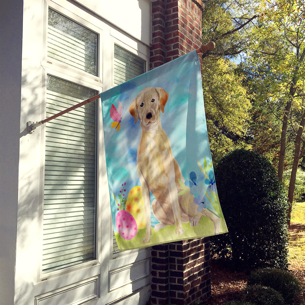 Yellow Labrador Easter House Flag 28x40 Porch Sleeve Pole Decorative Outside Yard Banner Artwork Wall Hanging, Polyester