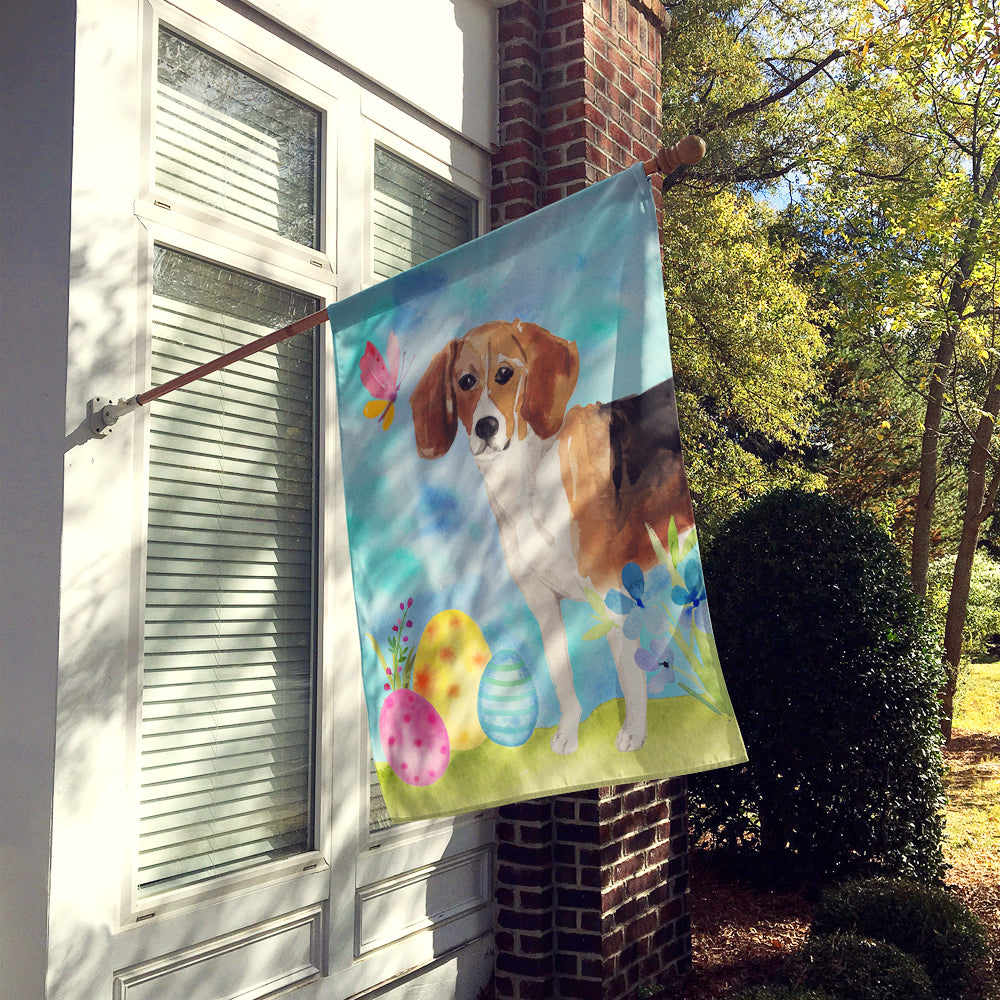 Beagle Easter House Flag 28x40 Porch Sleeve Pole Decorative Outside Yard Banner Artwork Wall Hanging, Polyester
