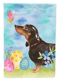 Black and Tan Dachshund Easter House Flag 28x40 Porch Sleeve Pole Decorative Outside Yard Banner Artwork Wall Hanging, Polyester