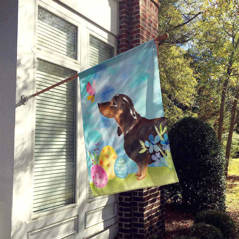 Black and Tan Dachshund Easter House Flag 28x40 Porch Sleeve Pole Decorative Outside Yard Banner Artwork Wall Hanging, Polyester