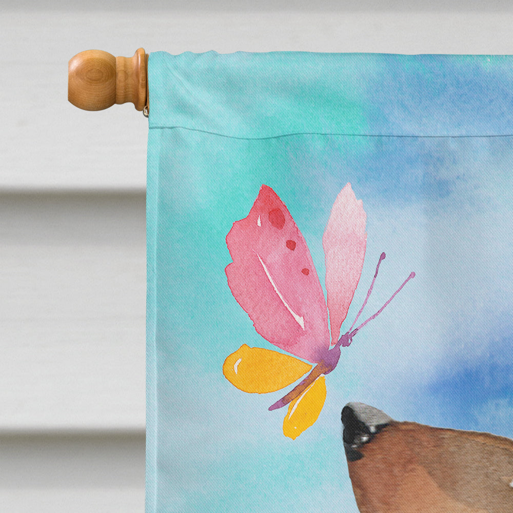 Red Tan Dachshund Easter House Flag 28x40 Porch Sleeve Pole Decorative Outside Yard Banner Artwork Wall Hanging, Polyester
