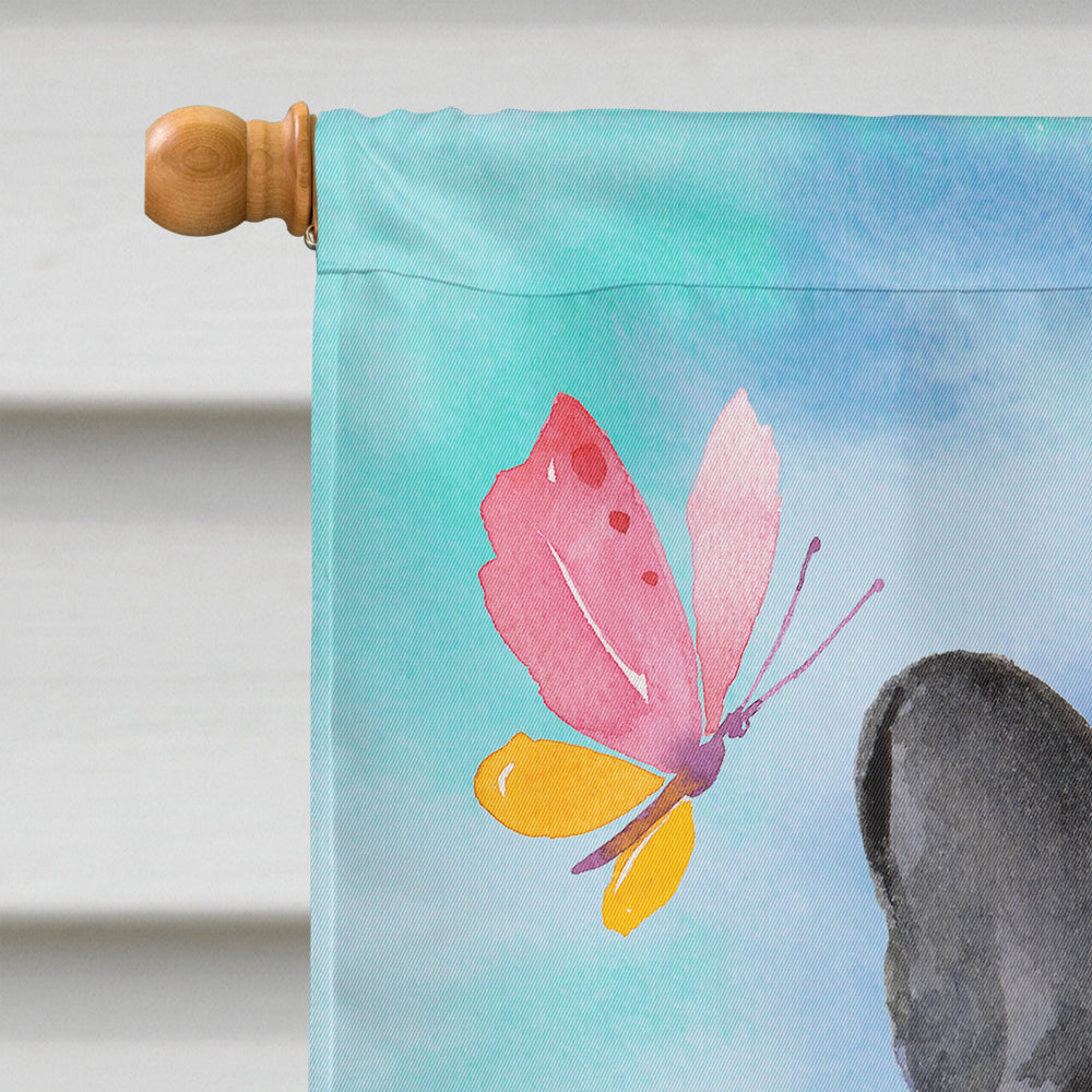 Black White French Bulldog Easter House Flag 28x40 Porch Sleeve Pole Decorative Outside Yard Banner Artwork Wall Hanging, Polyester