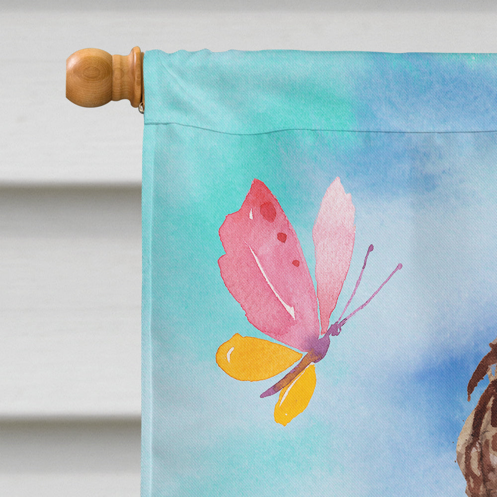Brown Cockapoo Easter House Flag 28x40 Porch Sleeve Pole Decorative Outside Yard Banner Artwork Wall Hanging, Polyester