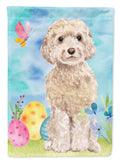 Champagne Cockapoo Easter House Flag 28x40 Porch Sleeve Pole Decorative Outside Yard Banner Artwork Wall Hanging, Polyester