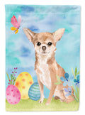 Chihuahua Easter House Flag 28x40 Porch Sleeve Pole Decorative Outside Yard Banner Artwork Wall Hanging, Polyester