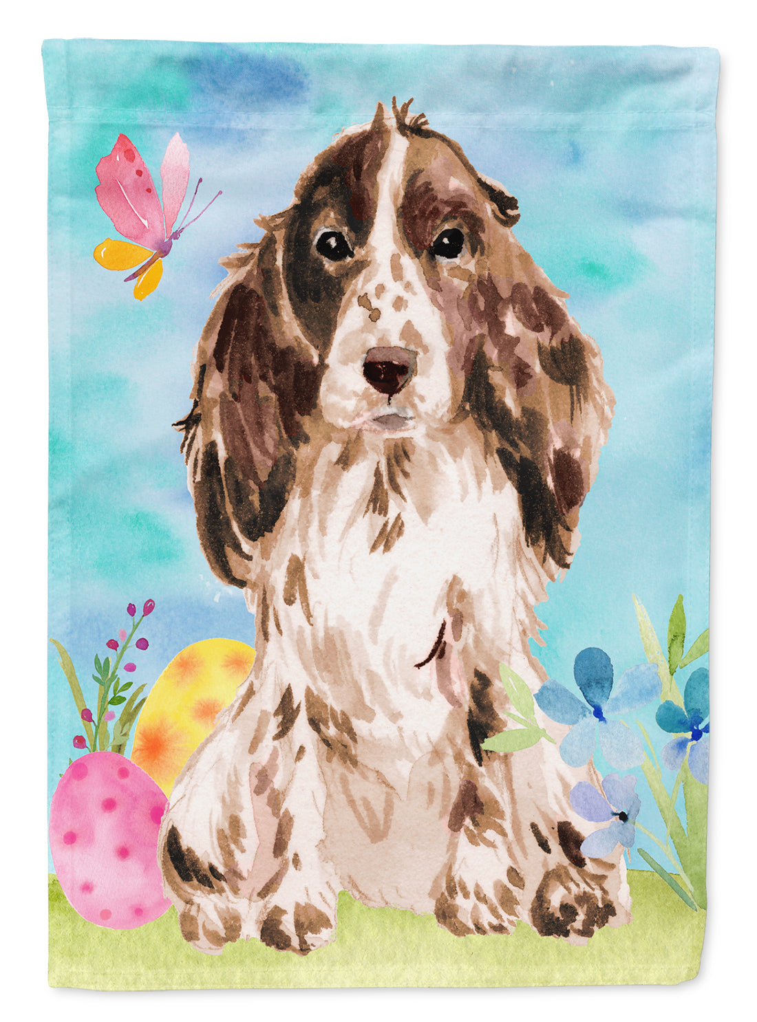Brown Parti Easter House Flag 28x40 Porch Sleeve Pole Decorative Outside Yard Banner Artwork Wall Hanging, Polyester