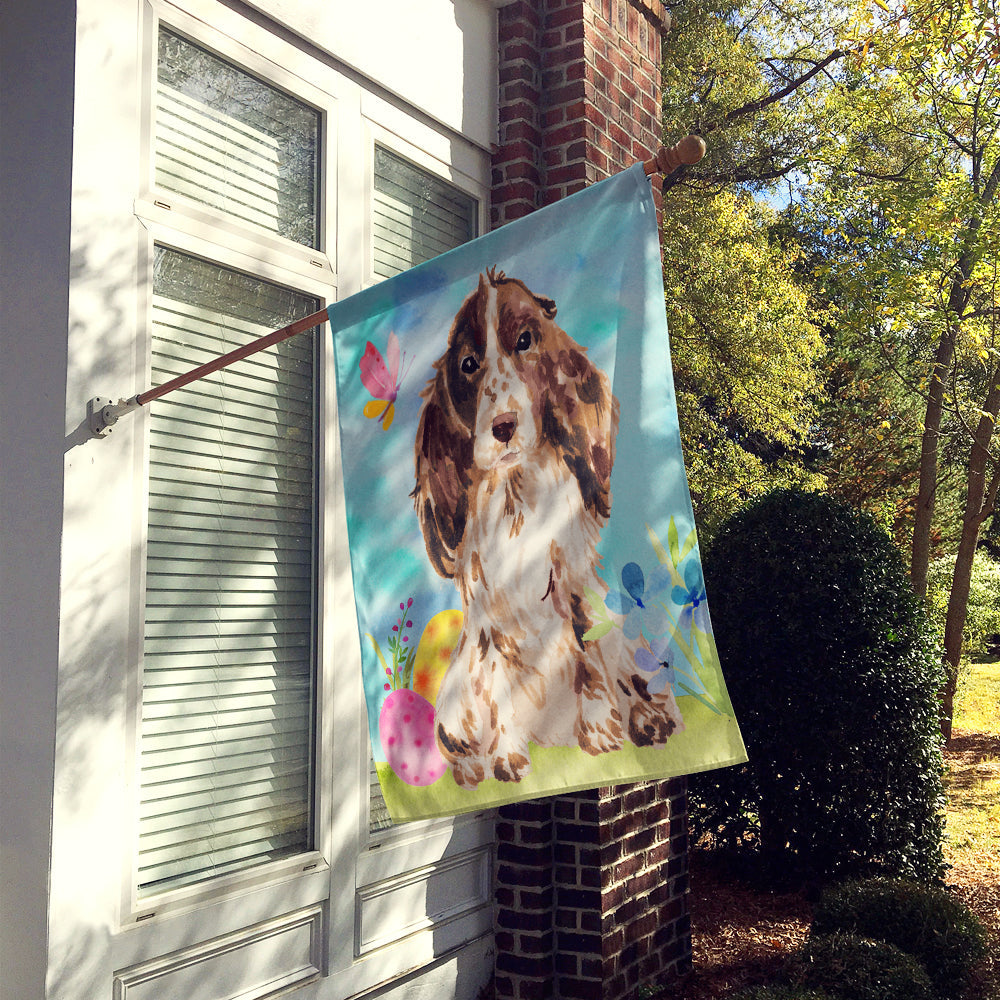 Brown Parti Easter House Flag 28x40 Porch Sleeve Pole Decorative Outside Yard Banner Artwork Wall Hanging, Polyester