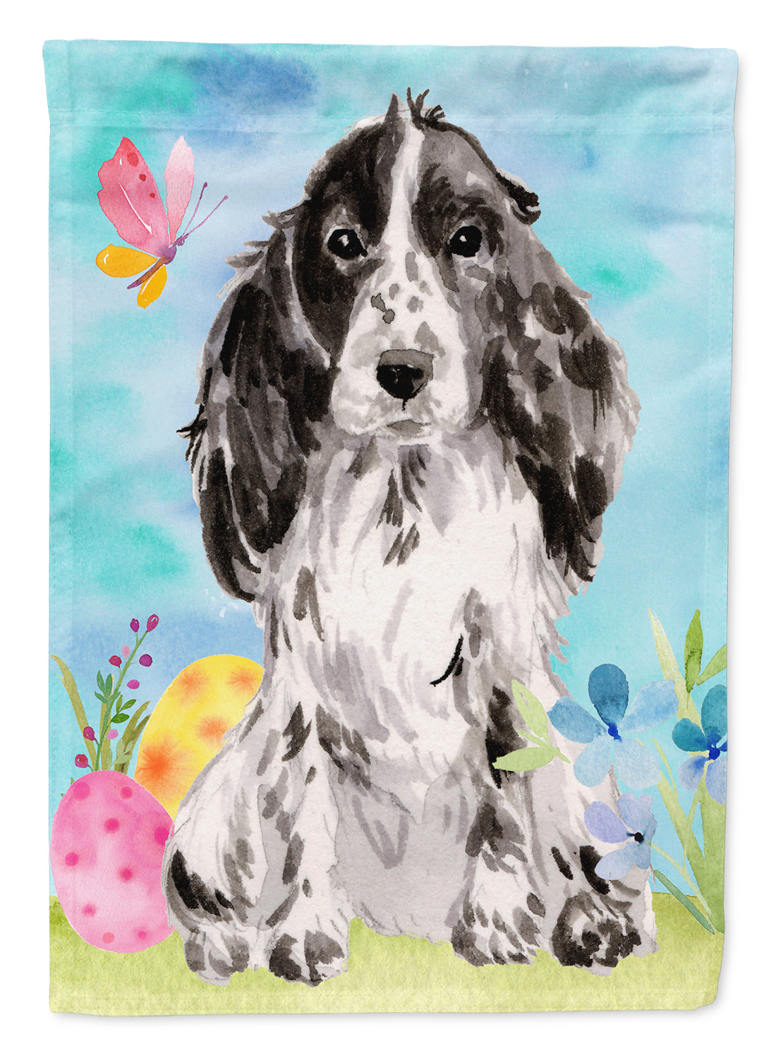 Black Parti Easter House Flag 28x40 Porch Sleeve Pole Decorative Outside Yard Banner Artwork Wall Hanging, Polyester