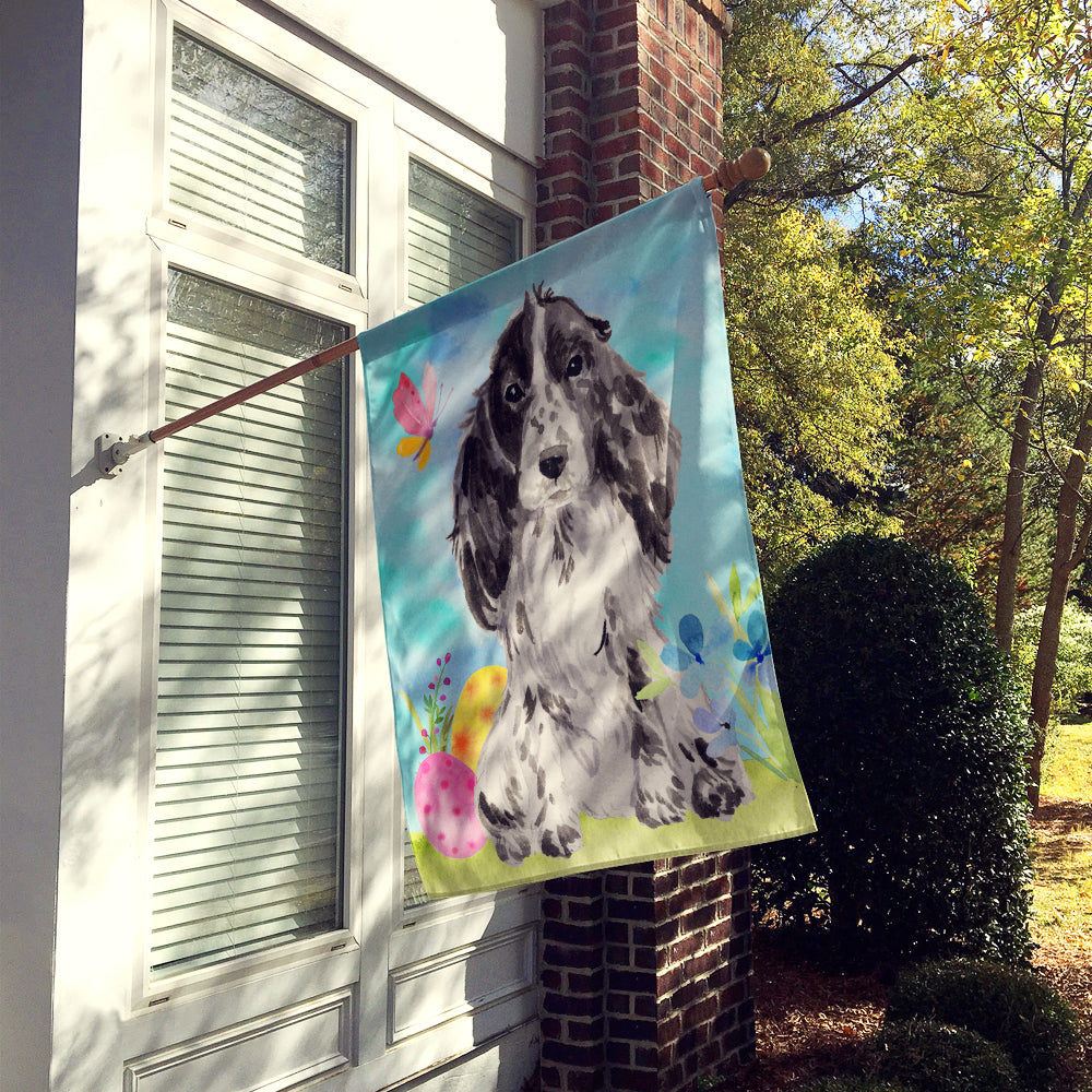 Black Parti Easter House Flag 28x40 Porch Sleeve Pole Decorative Outside Yard Banner Artwork Wall Hanging, Polyester