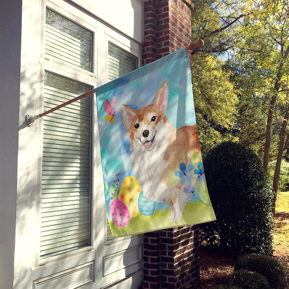Corgi Easter House Flag 28x40 Porch Sleeve Pole Decorative Outside Yard Banner Artwork Wall Hanging, Polyester