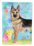 German Shepherd Easter House Flag 28x40 Porch Sleeve Pole Decorative Outside Yard Banner Artwork Wall Hanging, Polyester
