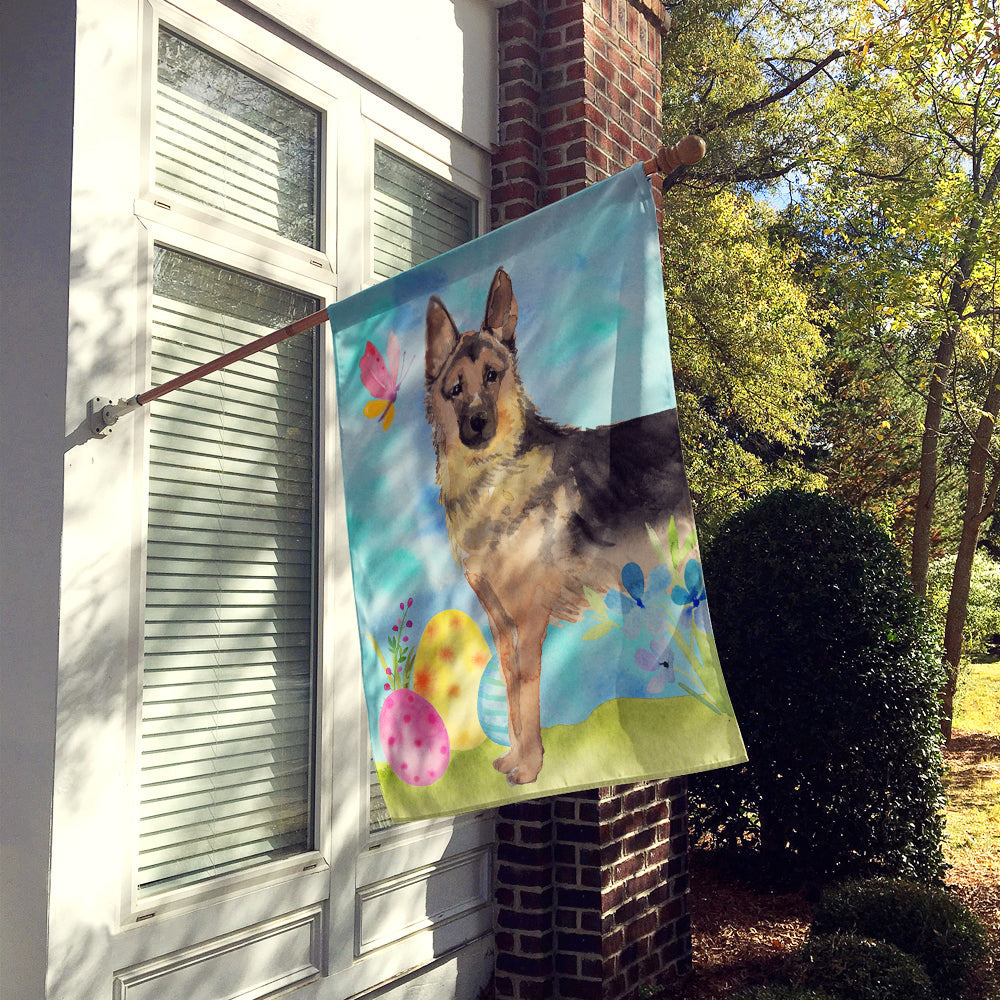 German Shepherd Easter House Flag 28x40 Porch Sleeve Pole Decorative Outside Yard Banner Artwork Wall Hanging, Polyester