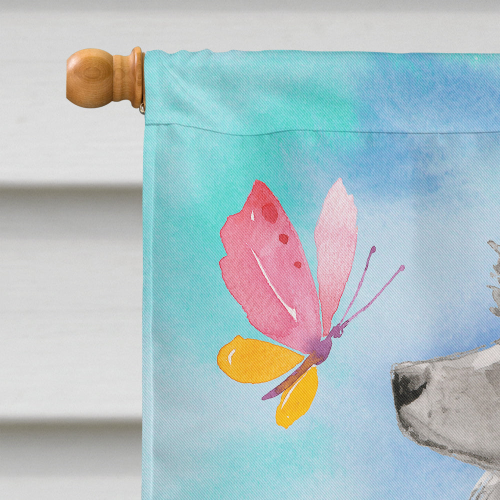 Grey Standard Poodle Easter House Flag 28x40 Porch Sleeve Pole Decorative Outside Yard Banner Artwork Wall Hanging, Polyester