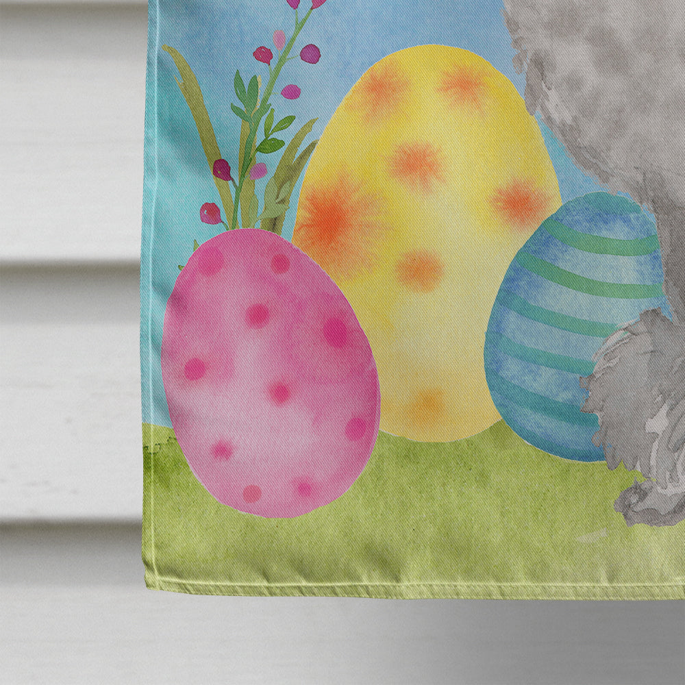 Grey Standard Poodle Easter House Flag 28x40 Porch Sleeve Pole Decorative Outside Yard Banner Artwork Wall Hanging, Polyester