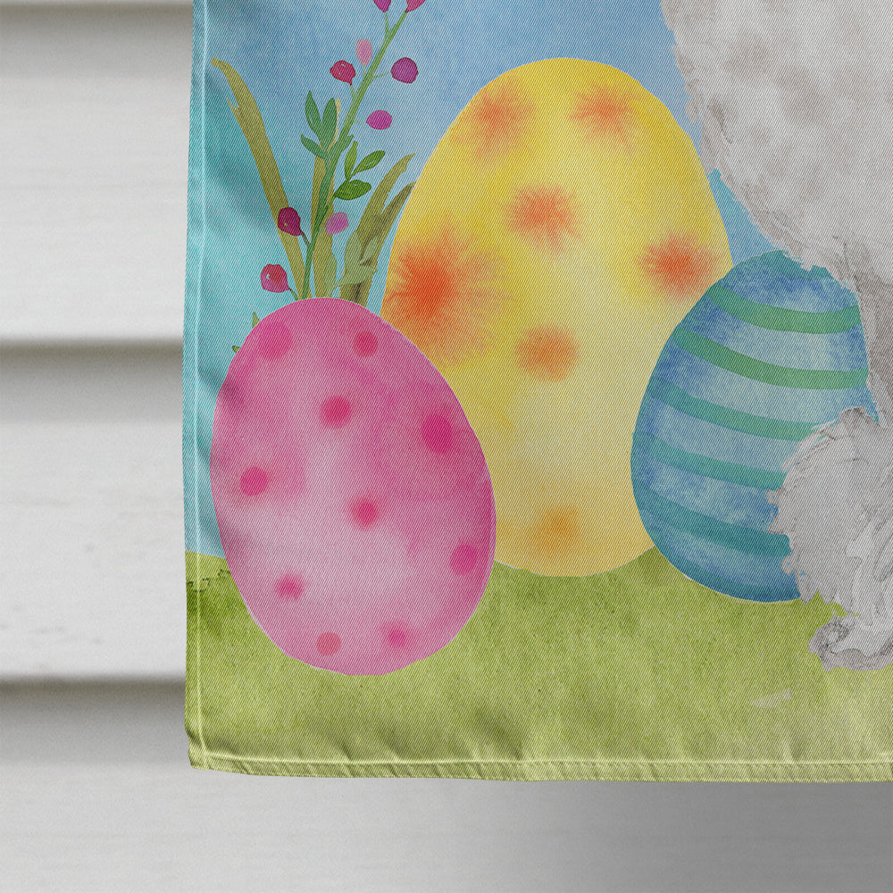 White Standard Poodle Easter House Flag 28x40 Porch Sleeve Pole Decorative Outside Yard Banner Artwork Wall Hanging, Polyester