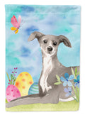 Italian Greyhound Easter House Flag 28x40 Porch Sleeve Pole Decorative Outside Yard Banner Artwork Wall Hanging, Polyester