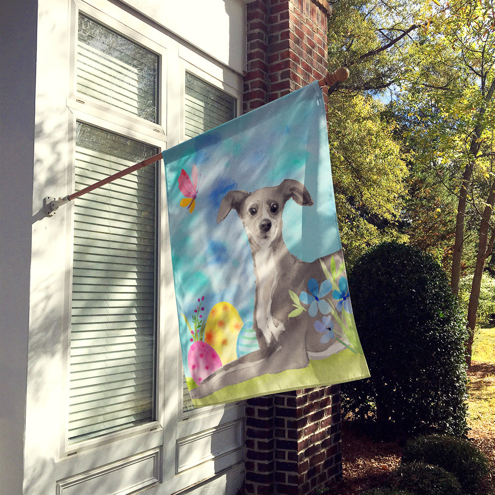 Italian Greyhound Easter House Flag 28x40 Porch Sleeve Pole Decorative Outside Yard Banner Artwork Wall Hanging, Polyester