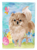 Pomeranian Easter House Flag 28x40 Porch Sleeve Pole Decorative Outside Yard Banner Artwork Wall Hanging, Polyester