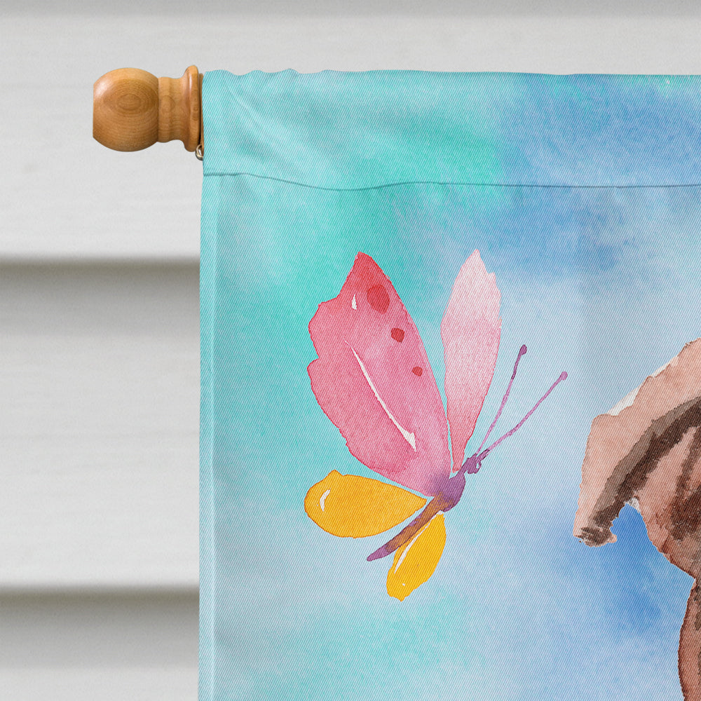 Red Staffie Bull Terrier Easter House Flag 28x40 Porch Sleeve Pole Decorative Outside Yard Banner Artwork Wall Hanging, Polyester