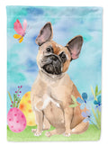 Fawn French Bulldog Easter House Flag 28x40 Porch Sleeve Pole Decorative Outside Yard Banner Artwork Wall Hanging, Polyester