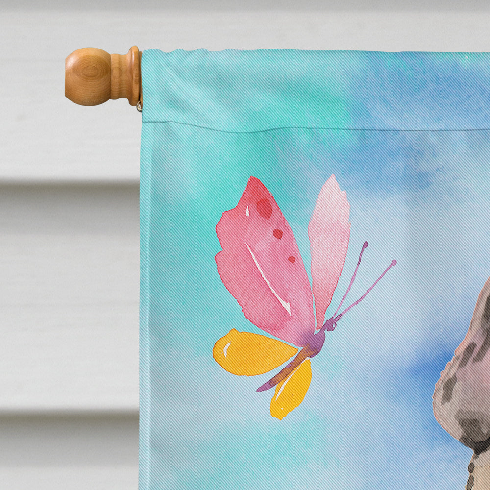 Fawn French Bulldog Easter House Flag 28x40 Porch Sleeve Pole Decorative Outside Yard Banner Artwork Wall Hanging, Polyester
