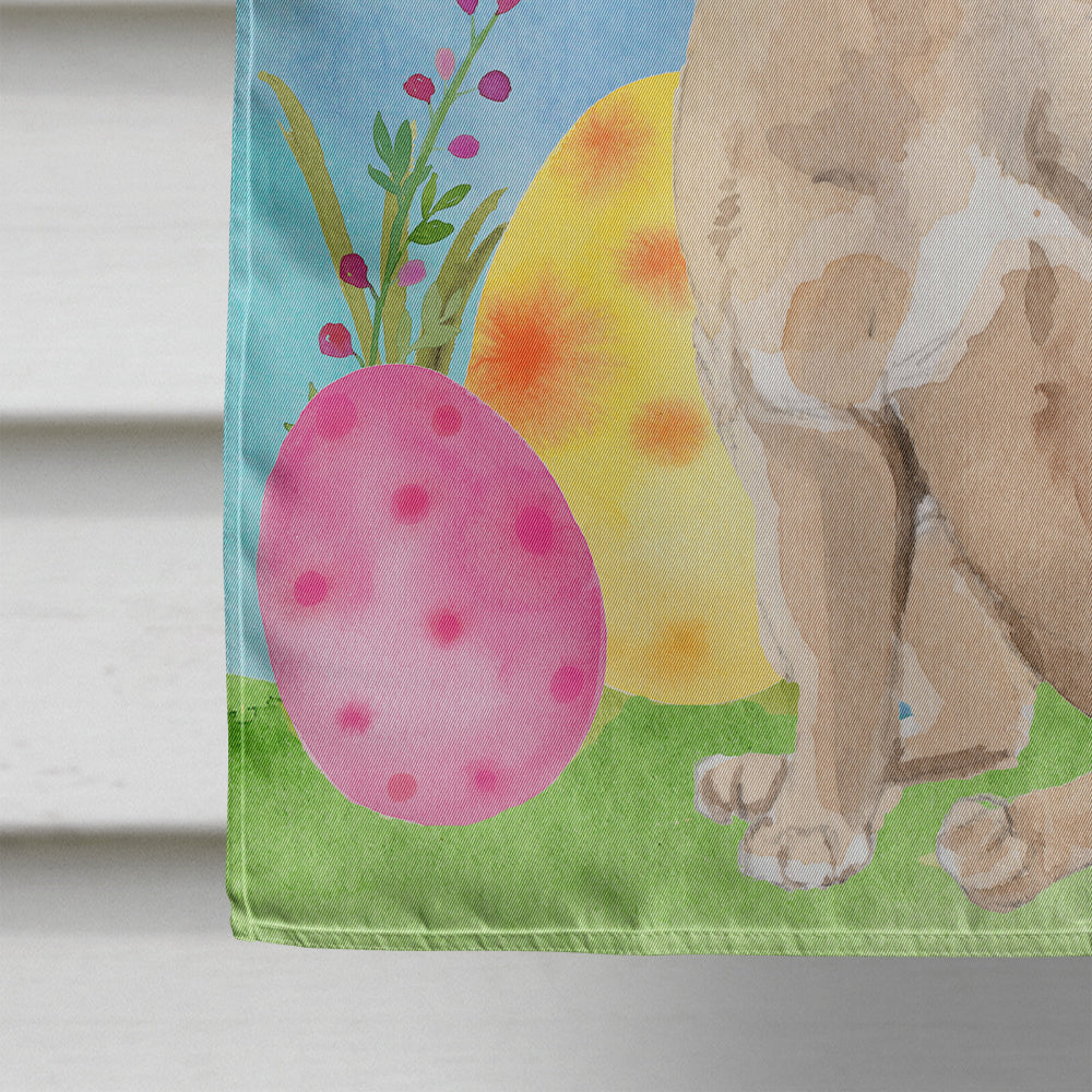 Fawn French Bulldog Easter House Flag 28x40 Porch Sleeve Pole Decorative Outside Yard Banner Artwork Wall Hanging, Polyester