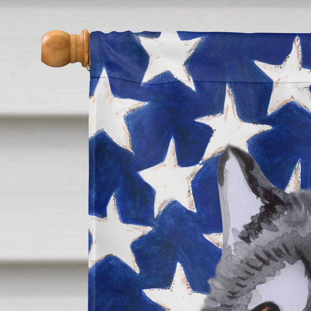 Alaskan Malamute Patriotic House Flag 28x40 Porch Sleeve Pole Decorative Outside Yard Banner Artwork Wall Hanging, Polyester