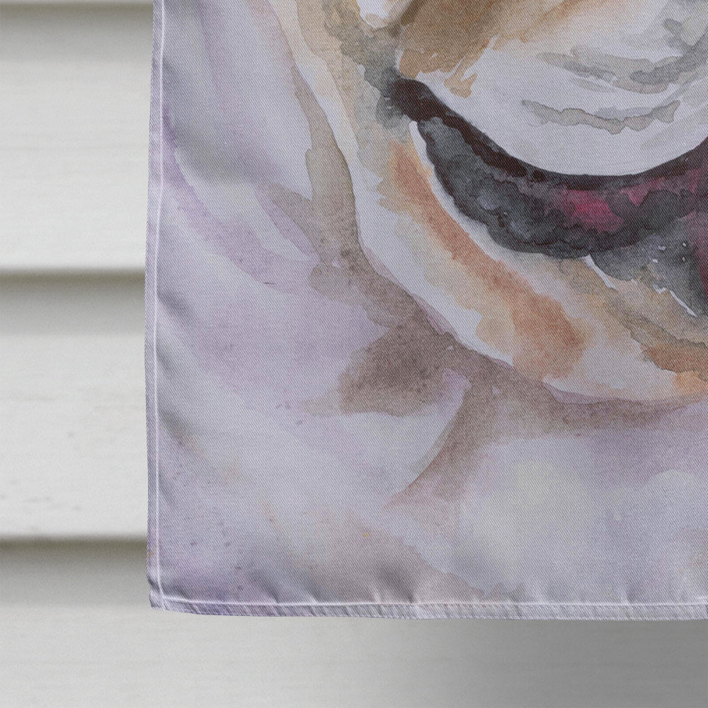 English Bulldog Patriotic House Flag 28x40 Porch Sleeve Pole Decorative Outside Yard Banner Artwork Wall Hanging, Polyester