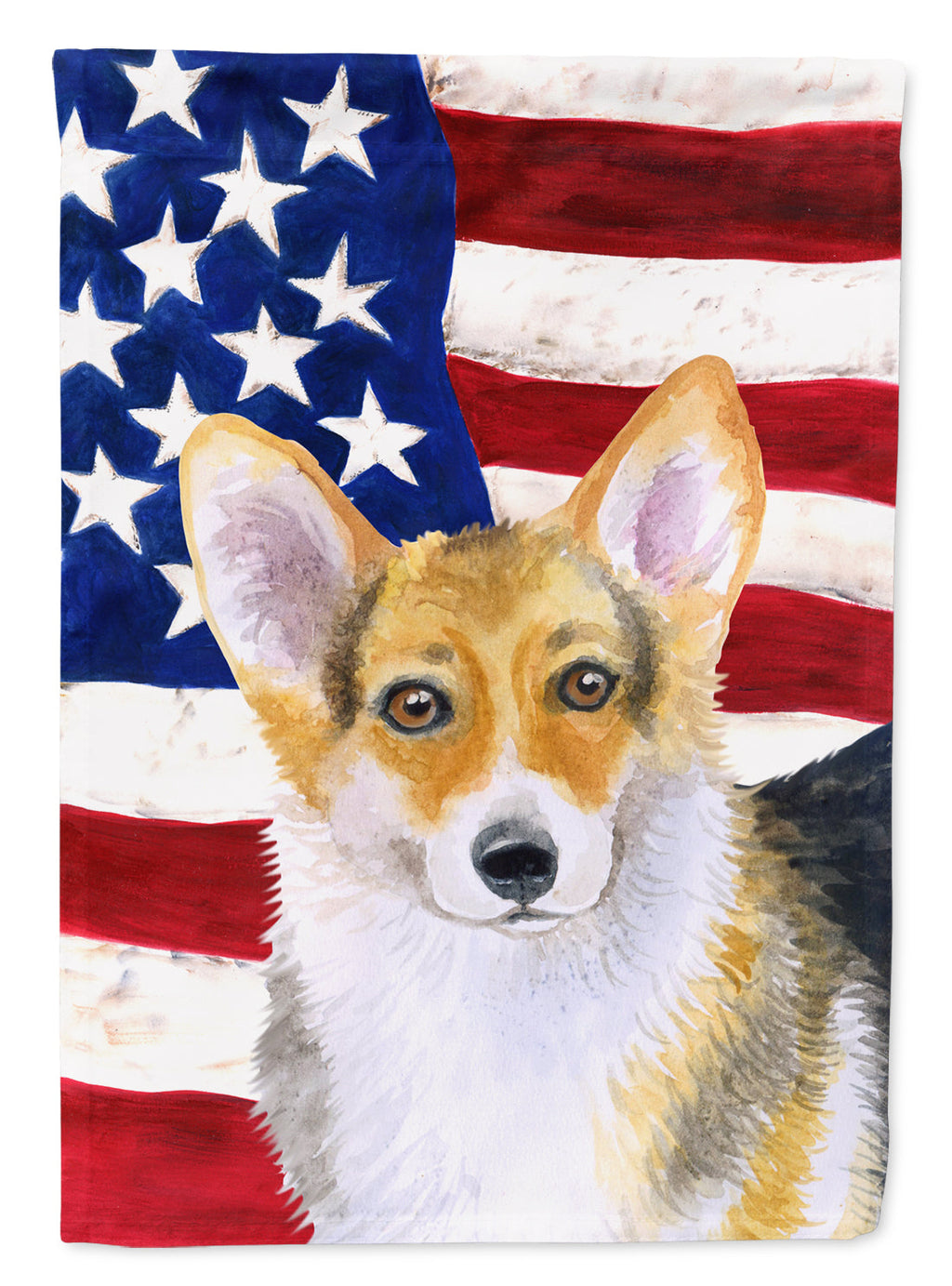 Pembroke Corgi Patriotic House Flag 28x40 Porch Sleeve Pole Decorative Outside Yard Banner Artwork Wall Hanging, Polyester
