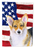 Pembroke Corgi Patriotic House Flag 28x40 Porch Sleeve Pole Decorative Outside Yard Banner Artwork Wall Hanging, Polyester