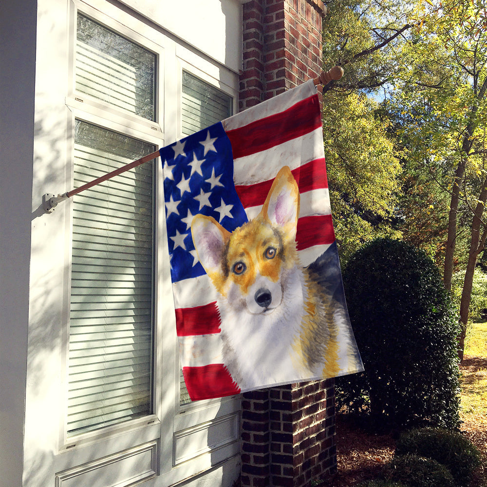 Pembroke Corgi Patriotic House Flag 28x40 Porch Sleeve Pole Decorative Outside Yard Banner Artwork Wall Hanging, Polyester