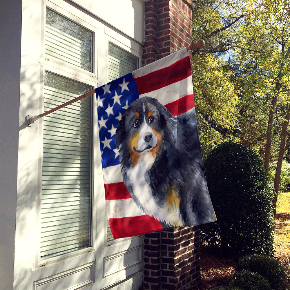 Bernese Mountain Dog Patriotic House Flag 28x40 Porch Sleeve Pole Decorative Outside Yard Banner Artwork Wall Hanging, Polyester