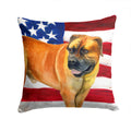 Boerboel Mastiff Patriotic Decorative Throw Pillow 14x14 Indoor Outdoor Accent Cushion, Fabric Cover with Insert for Sofa, Bed, Porch & Living Room