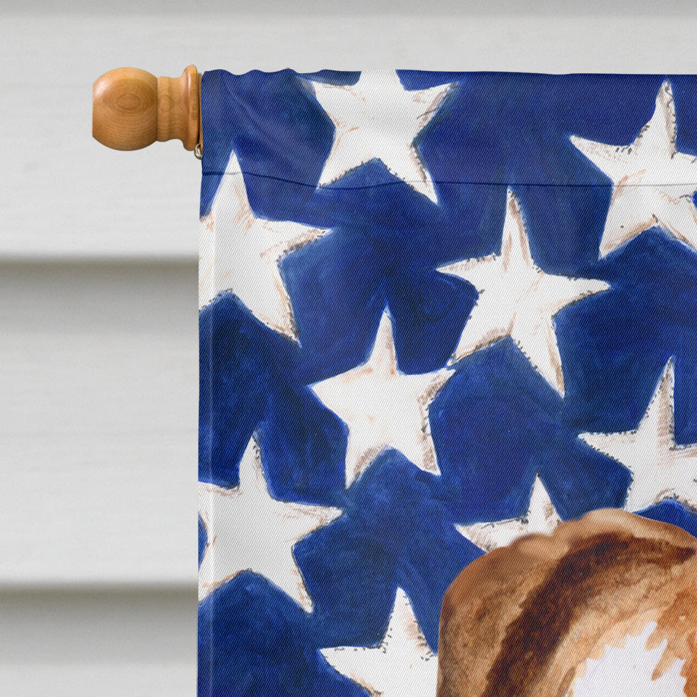 Smooth Fox Terrier Patriotic House Flag 28x40 Porch Sleeve Pole Decorative Outside Yard Banner Artwork Wall Hanging, Polyester