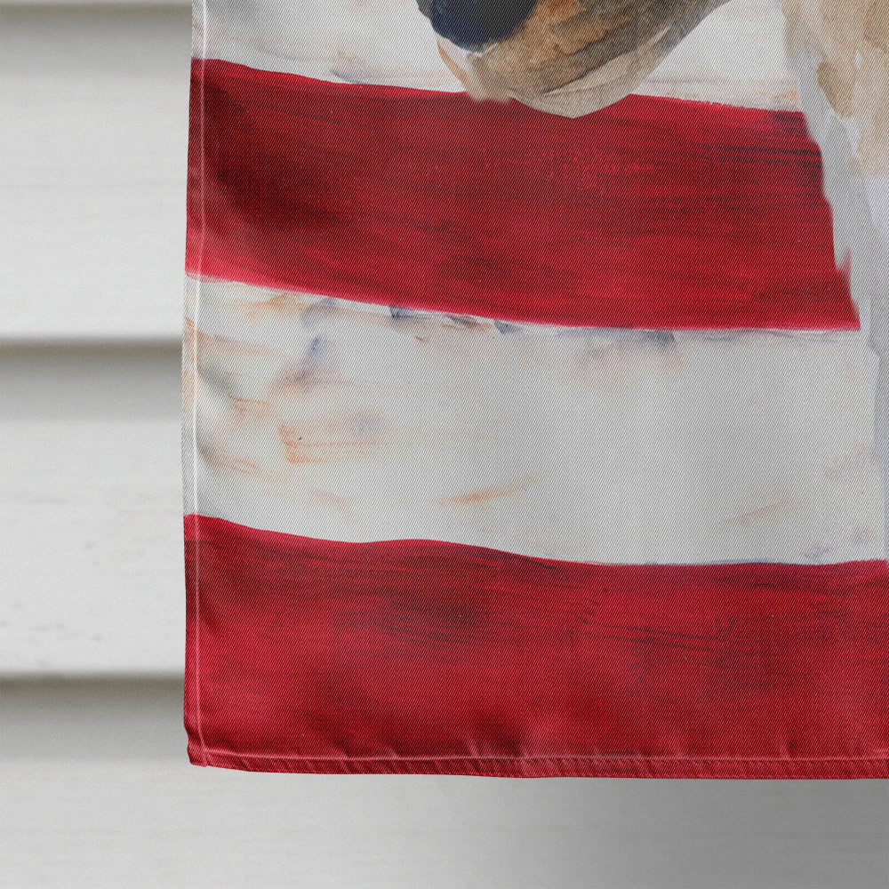 Smooth Fox Terrier Patriotic House Flag 28x40 Porch Sleeve Pole Decorative Outside Yard Banner Artwork Wall Hanging, Polyester