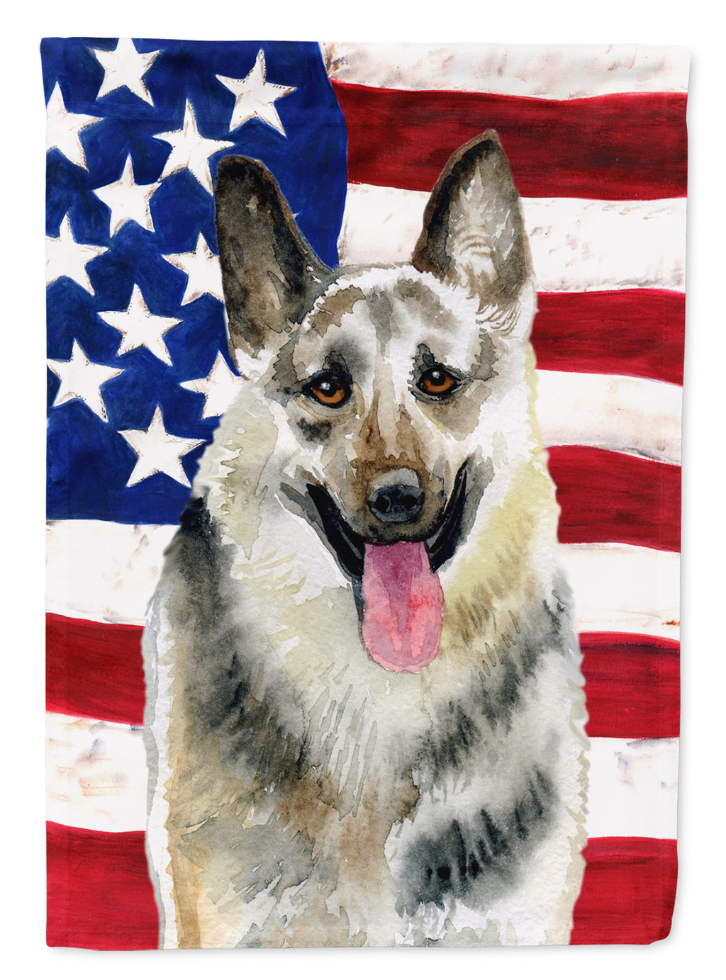 East-European Shepherd Patriotic House Flag 28x40 Porch Sleeve Pole Decorative Outside Yard Banner Artwork Wall Hanging, Polyester
