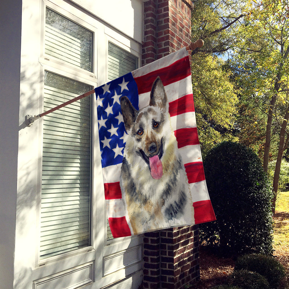 East-European Shepherd Patriotic House Flag 28x40 Porch Sleeve Pole Decorative Outside Yard Banner Artwork Wall Hanging, Polyester